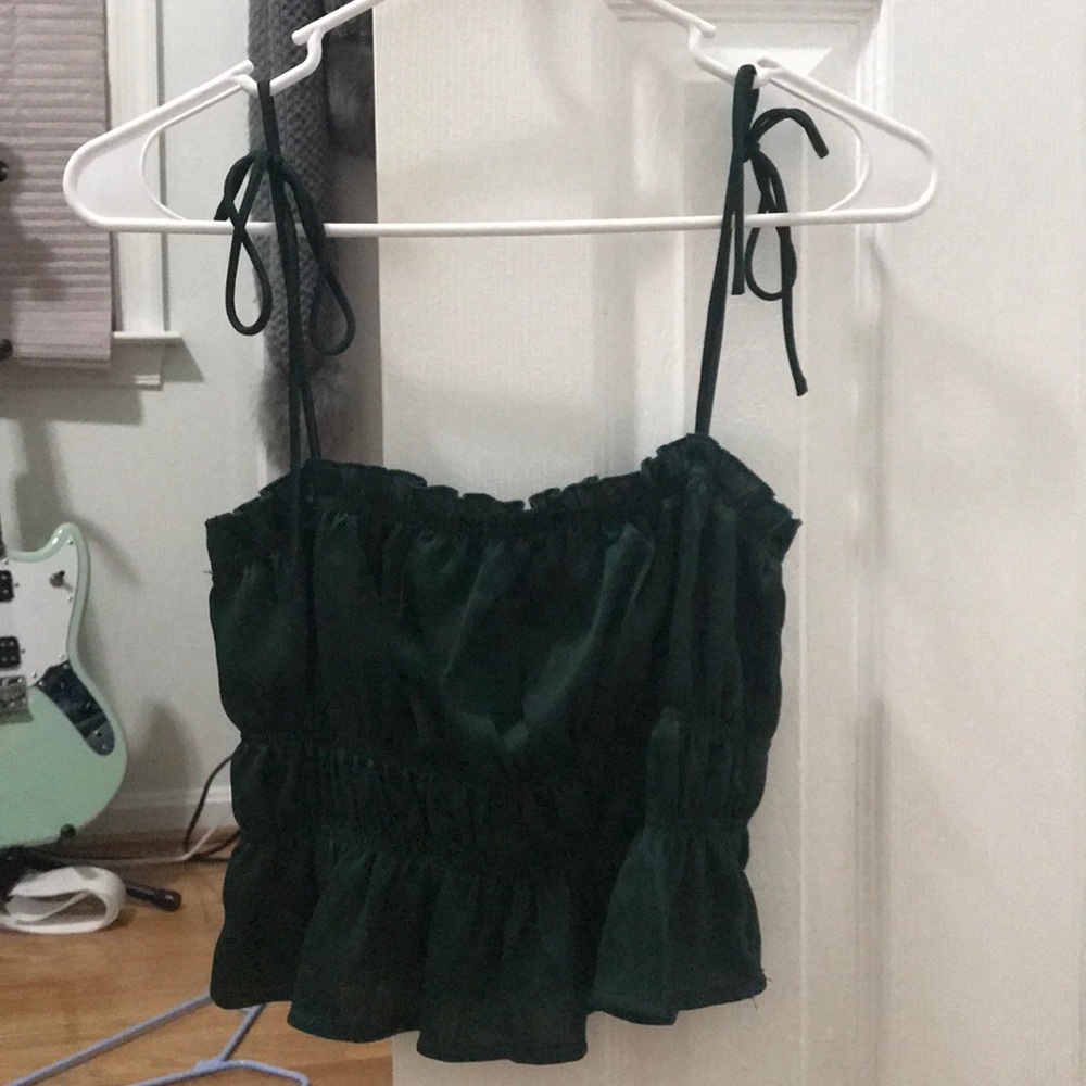 Forest green tie top